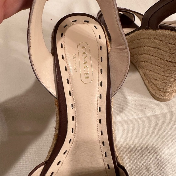 COACH Wedge Sandals in Chocolate Brown size 8 New - Picture 6 of 8